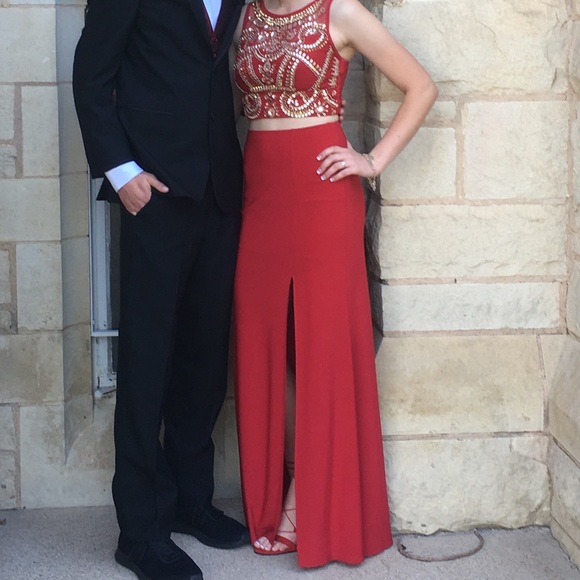 b darlin red prom dress